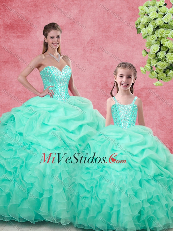 Magnífico vestido de bola que rebordea Macthing hermanas vestidos en Apple  verde para el 2016 - €