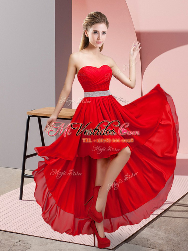Vestido damas rojo gasa mangas abalorios - €84.86