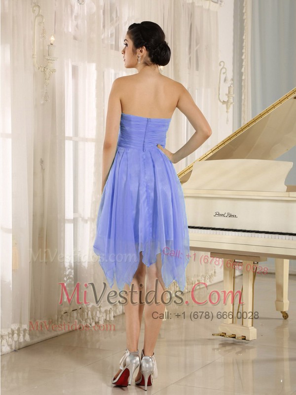 Sweetheart Asymmetrical Beading Lilac Prom Gown