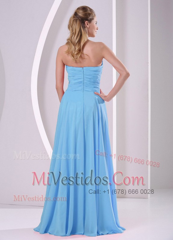 Sweetheart Aqua Blue Beading 2013 Ruched Prom Dress