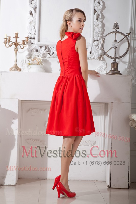 Wholesale Knee-length Scoop Bright Red Holiday Dress