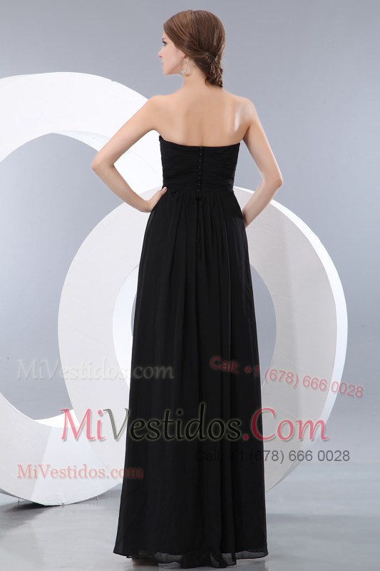 Black Strapless Chiffon Hand Made Prom Dress of 2013 Design