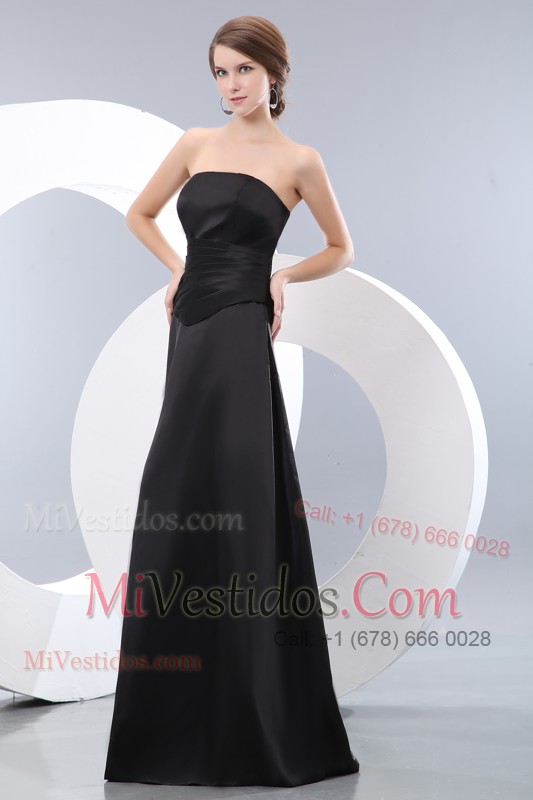 Strapless Basque Waist Prom Dress Black Noble