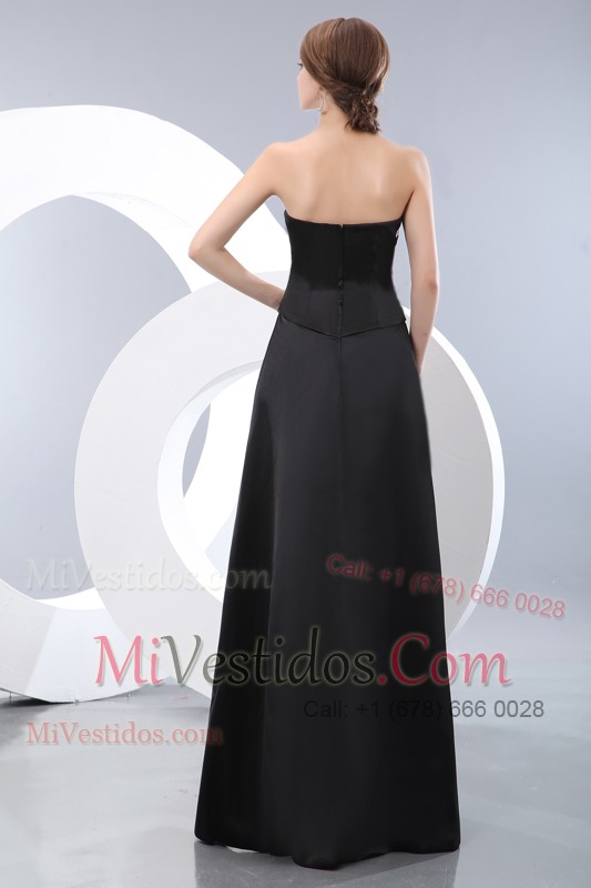 Strapless Basque Waist Prom Dress Black Noble