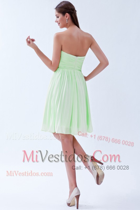 Light Green Sweetheart Knee-length Prom Dress Folds