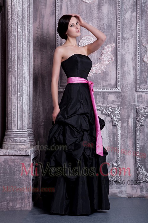 Prom Dress A-line Strapless with Sash and Pick-ups