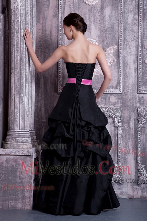 Prom Dress A-line Strapless with Sash and Pick-ups
