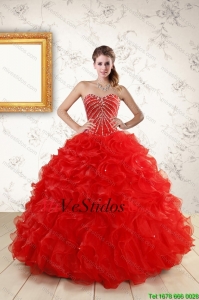 Amor que rebordea Perfect Red Vestidos de quinceañera para 2015