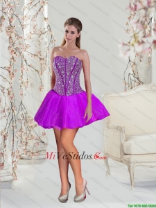 Más populares rebordear mini vestidos de baile en púrpura