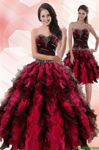 Multi Color Sweetheart dulces 15 vestidos con las colmenas y rebordear de 2015