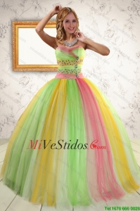 Elegante Vestido de bola Sweet 16 vestidos en Multi Color para 2015