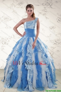 Multi Color de un hombro Impreso vestidos de quinceañera para 2015