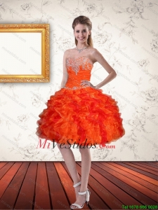 Amor magnífico naranja vestidos de baile con las colmenas y rebordear
