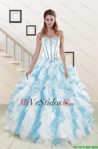 Apliques y Ruffles 2015 Vestidos de quinceañera en multicolor