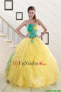 Clásicos multi del color Vestidos de quinceañera con Hand Made Flores
