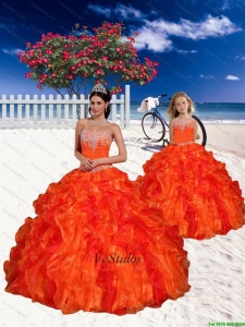Apliques y rebordear cariño vestido Princesita en Orange