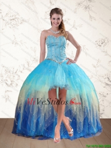 2015 novia de vestidos de baile Bajos con las colmenas y rebordear
