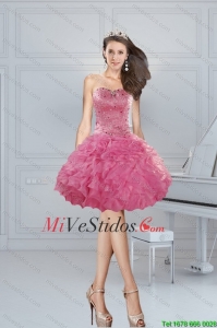 Magnífico vestido de bola del amor rosado rebordear vestidos de baile