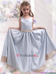 Plata Scoop 2015 vestido de niña Cómoda Flor con pretina