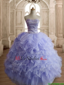 Los más vendidos con cuentas y rizado dulce 16 del vestido en lila