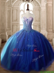 Descuento del azul real de Tulle dulce 16 del vestido con apliques