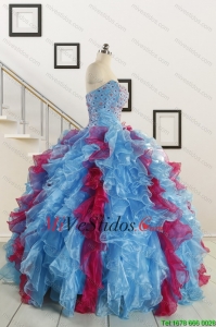 Moda rebordear Vestidos de quinceañera en multicolor Para 2016