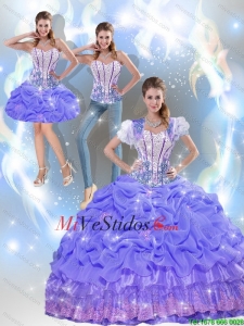 2015 modesto con cuentas vestidos de quinceañera con apliques en lavanda