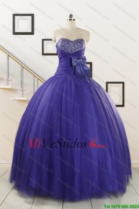 2015 elegantes vestidos de novia de quinceañera con Bowknot