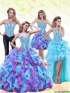 2015 rebordear moda y las colmenas del amor Vestidos de quinceañera en Multi Color