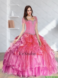 Modestos y cuentas Vestidos de quinceañera en Multi Color para 2015