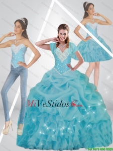 Lindos moldeados 2015 Vestidos de quinceañera en Azul Claro