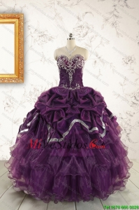 bastante púrpura Vestidos de quinceañera con apliques para 2015