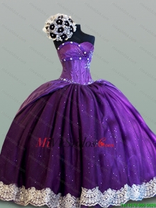 Femenino balón vestido de novia Vestidos de quinceañera con Encaje de 2015
