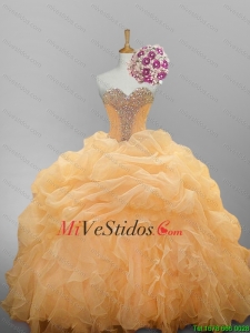 2015 de lujo del amor Vestidos de quinceañera con capas rizadas