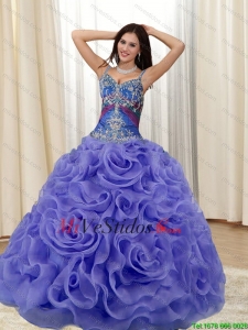 Apliques notables y balanceo Flores Multi color Vestidos de quinceañera para 2015