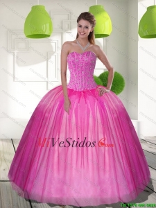 2015 vestidos de bola elegante rebordear vestido de novia quinceañera