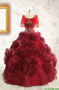 Bola Nuevo Estilo Vestido Vino Rojo Vestidos de quinceañera para 2015