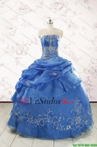 Exclusivos del azul real Vestidos de quinceañera con apliques para 2015
