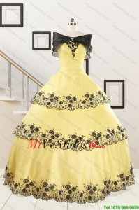 Bastante vestido de quinceañera vestido de bola Apliques de 2015