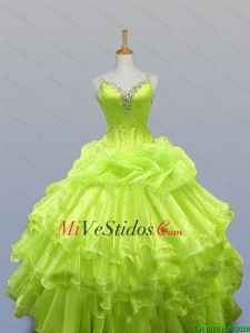 Lujosas Correas Vestidos de quinceañera con capas rizadas para 2015