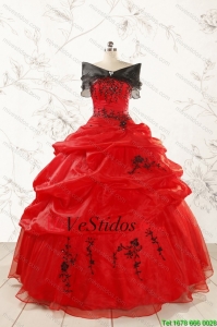 La mayoría de los vestidos Apliques populares Red de quinceañera para 2015