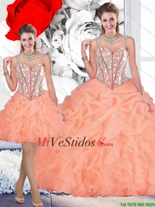 2016 Perfecto correas desmontables Orange Vestidos de quinceañera con rebordear