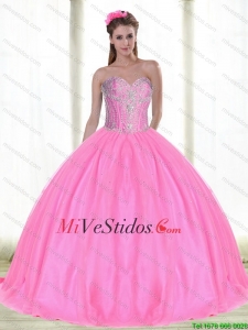 Elegante del amor Vestidos de quinceañera con rebordear en rosa