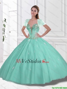 Nuevos del estilo rebordeó los vestidos de quinceañera en Manzana Verde