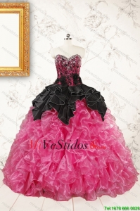 De moda Multi Color vestido de bola rizados Vestidos de quinceañera