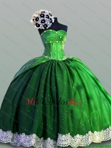 Hermosas cordones novio verdes Vestidos de quinceañera para 2015 Summer
