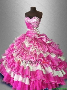 Multi color de moda de vestidos de quinceañera con rebordear