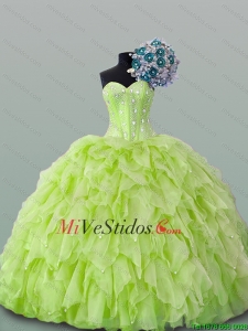 2015 de moda de novia con cuentas y volantes vestido de membrillo