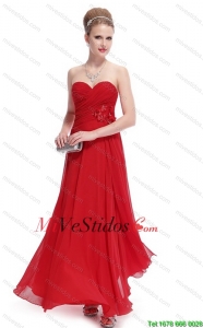 Amor magnífico acanalada roja Dama Vestidos con apliques