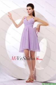 Simples lila correas Dama Vestidos con mini longitud gasa